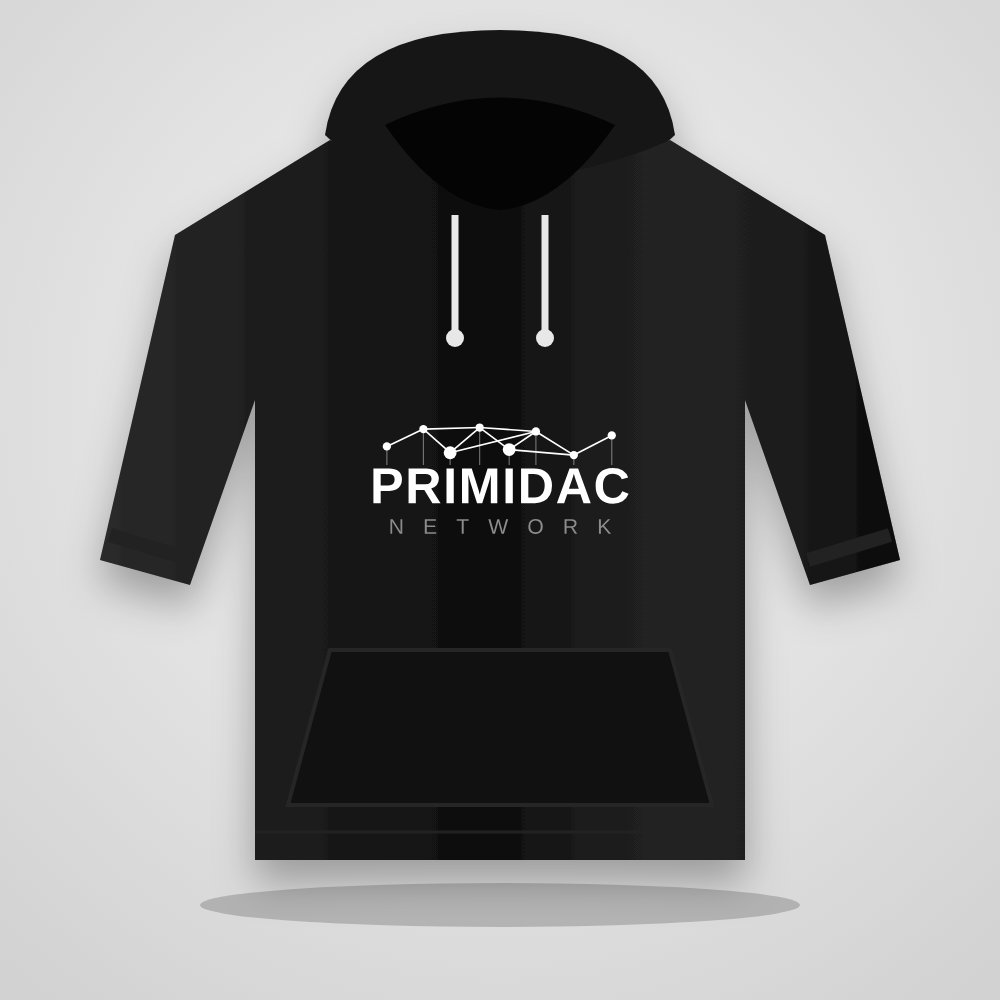 Black Primidac Network hoodie with white logo