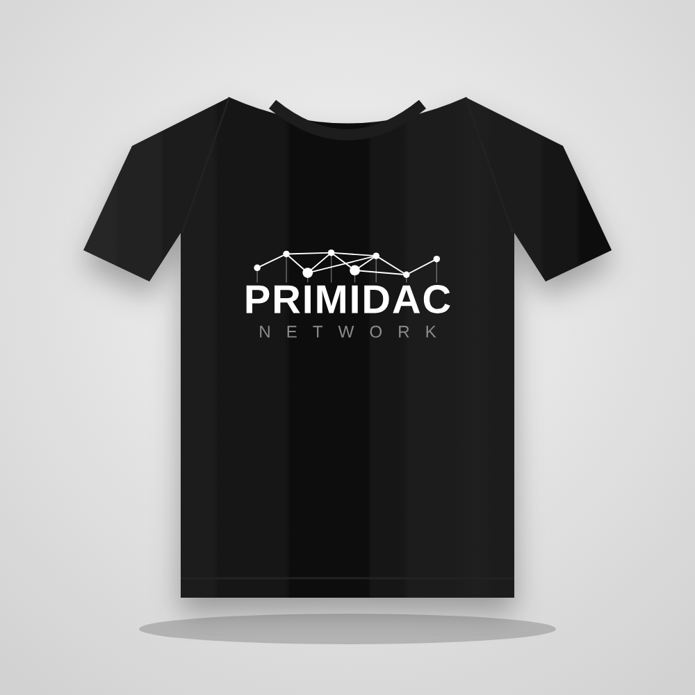Black Primidac Network t-shirt with white logo
